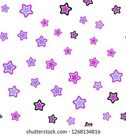 Light Pink, Blue vector seamless pattern with christmas stars. Decorative shining illustration with stars on abstract template. Design for textile, fabric, wallpapers.