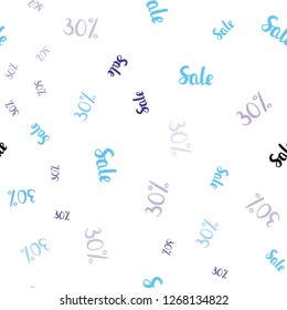 Light Pink, Blue vector seamless layout with discount of 30%. Gradient illustration with discount signs on white backdrop. Backdrop for ads, leaflets of Black Friday.