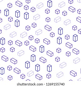 Light Pink, Blue vector seamless, isometric template with rhombus. Illustration with set of colorful rectangles. Pattern for design of fabric, wallpapers.