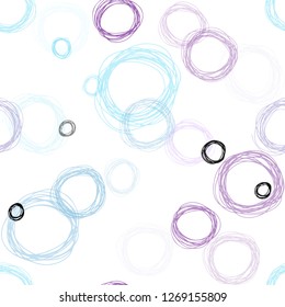 Light Pink, Blue vector seamless background with bubbles. Blurred bubbles on abstract background with colorful gradient. Template for business cards, websites.