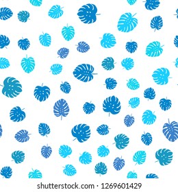 Light Pink, Blue vector seamless doodle template with leaves. Colorful illustration in doodle style with leaves. Pattern for trendy fabric, wallpapers.