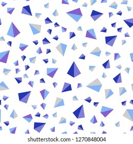 Light Pink, Blue vector seamless, isometric background with triangles. Abstract gradient illustration with triangles. Pattern for trendy fabric, wallpapers.
