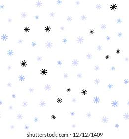 Light Pink, Blue vector seamless layout with bright snowflakes. Modern geometrical abstract illustration with snowflakes. Design for wallpaper, fabric makers.