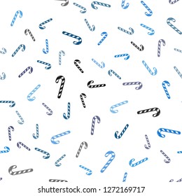 Light Pink, Blue vector seamless texture with xmas sweets, candies.