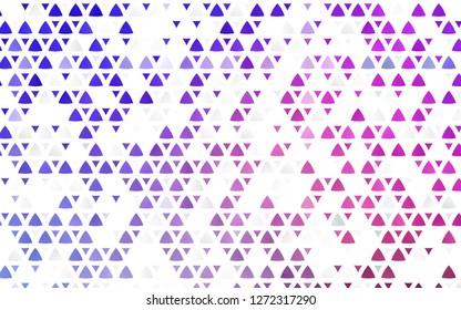 Light Pink, Blue vector seamless layout with lines, triangles. Triangles on abstract background with colorful gradient. Pattern for trendy fabric, wallpapers.