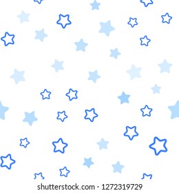 Light Pink, Blue vector seamless pattern with christmas stars. Glitter abstract illustration with colored stars. Design for textile, fabric, wallpapers.
