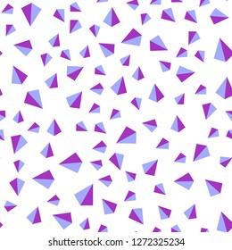Light Pink, Blue vector seamless, isometric layout with lines, triangles. Beautiful illustration with triangles in nature style. Texture for window blinds, curtains.