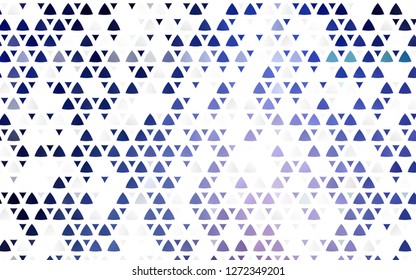 Light Pink, Blue vector seamless template with crystals, triangles. Glitter abstract illustration with triangular shapes. Template for business cards, websites.