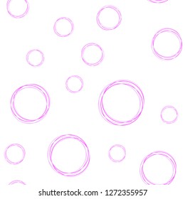 Light Pink, Blue vector seamless template with circles. Blurred bubbles on abstract background with colorful gradient. Texture for window blinds, curtains.