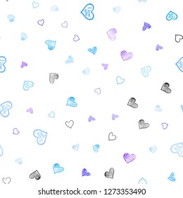 Light Pink, Blue vector seamless layout with sweet hearts. Illustration with hearts in love concept for valentine's day. Beautiful design for your business advert of anniversary.