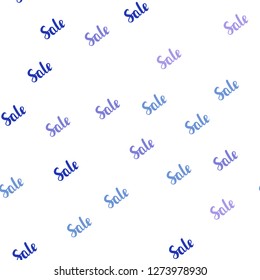 Light Pink, Blue vector seamless template with selling words. Colored words of sales with gradient on white background. Design for business ads, commercials.