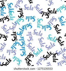 Light Pink, Blue vector seamless background with 70, 90 % signs of sales. Illustration with signs of sales on abstract template. Backdrop for mega promotions, discounts.