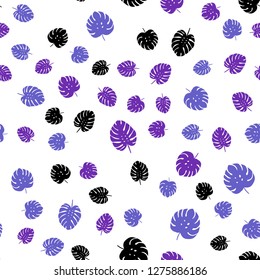 Light Pink, Blue vector seamless natural artwork with leaves. Modern geometrical abstract illustration with leaves. Design for textile, fabric, wallpapers.