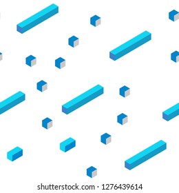 Light Pink, Blue vector seamless, isometric template with rhombus. Modern abstract illustration with colorful rectangles. Pattern for trendy fabric, wallpapers.