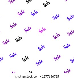 Light Pink, Blue vector seamless pattern with sale signs. Abstract illustration with colorful gradient symbols of sales. Backdrop for ads, leaflets of Black Friday.