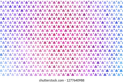 Light Pink, Blue vector seamless layout with lines, triangles. Modern abstract illustration with colorful triangles. Pattern for design of window blinds, curtains.
