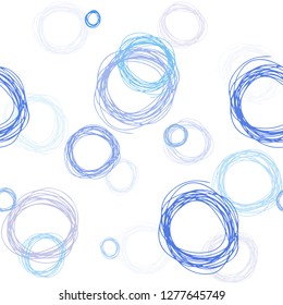 Light Pink, Blue vector seamless background with bubbles. Blurred decorative design in abstract style with bubbles. Texture for window blinds, curtains.