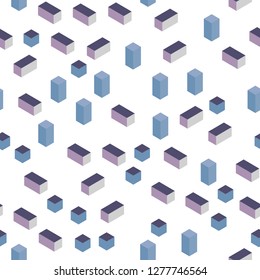 Light Pink, Blue vector seamless, isometric background with rectangles. Rectangles on abstract background with colorful gradient. Pattern for design of fabric, wallpapers.
