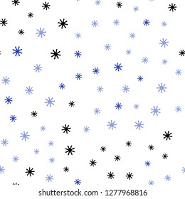 Light Pink, Blue vector seamless background with xmas snowflakes. Colorful snowflakes with gradient on abstract background. Template for business cards, websites.