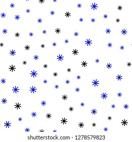 Light Pink, Blue vector seamless layout with bright snowflakes. Modern geometrical abstract illustration with snowflakes. Design for wallpaper, fabric makers.