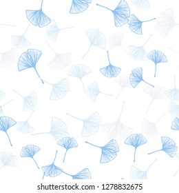 Light Pink, Blue vector seamless elegant background with leaves. A vague abstract illustration with leaves in doodles style. Design for wallpaper, fabric makers.