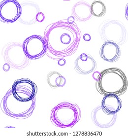 Light Pink, Blue vector seamless pattern with spheres. Blurred decorative design in abstract style with bubbles. Pattern for design of fabric, wallpapers.