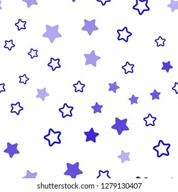 Light Pink, Blue vector seamless background with colored stars. Modern geometrical abstract illustration with stars. Pattern for design of fabric, wallpapers.
