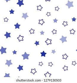 Light Pink, Blue vector seamless pattern with christmas stars. Stars on blurred abstract background with gradient. Design for wallpaper, fabric makers.