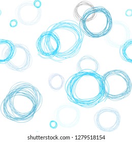 Light Pink, Blue vector seamless template with circles. Abstract illustration with colored bubbles in nature style. Template for business cards, websites.
