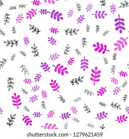 Light Pink, Blue vector seamless abstract design with leaves, branches. Glitter abstract illustration with leaves and branches. Design for textile, fabric, wallpapers.