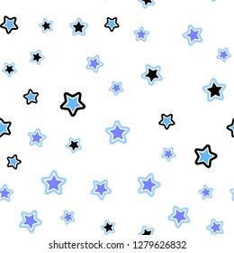 Light Pink, Blue vector seamless template with sky stars. Stars on blurred abstract background with gradient. Texture for window blinds, curtains.
