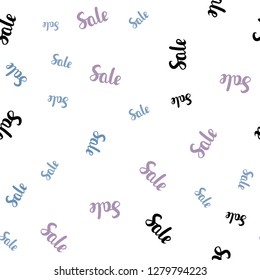 Light Pink, Blue vector seamless background with words of sales. Gradient illustration with discount signs on white backdrop. Backdrop for super sales on Black Friday.