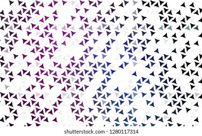 Light Pink, Blue vector seamless texture in triangular style. Glitter abstract illustration with triangular shapes. Pattern for trendy fabric, wallpapers.
