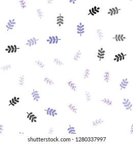 Light Pink, Blue vector seamless doodle template with leaves. A vague abstract illustration with leaves in doodles style. Design for textile, fabric, wallpapers.