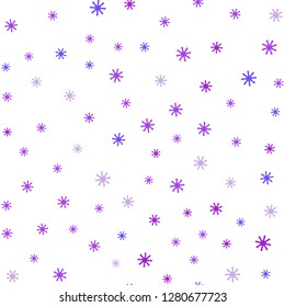 Light Pink, Blue vector seamless texture with colored snowflakes. Colorful decorative design in xmas style with snow. Pattern for trendy fabric, wallpapers.