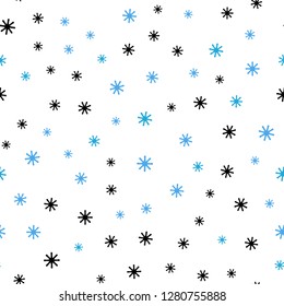 Light Pink, Blue vector seamless background with xmas snowflakes. Shining colorful illustration with snow in christmas style. Design for wallpaper, fabric makers.