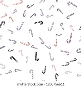 Light Pink, Blue vector seamless pattern with delicious xmas candies.