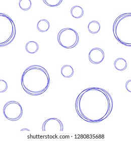 Light Pink, Blue vector seamless pattern with spheres. Illustration with set of shining colorful abstract circles. Pattern for trendy fabric, wallpapers.