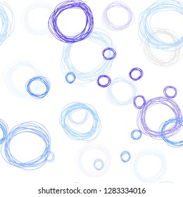 Light Pink, Blue vector seamless layout with circle shapes. Blurred decorative design in abstract style with bubbles. Design for wallpaper, fabric makers.