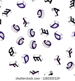 Light Pink, Blue vector seamless background with 3D signs of alphabet. Modern geometrical illustration with 3D ABC english symbols. Design for textile, fabric, wallpapers.