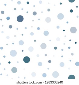 Light Pink, Blue vector seamless texture with disks. Glitter abstract illustration with blurred drops of rain. Pattern for design of window blinds, curtains.