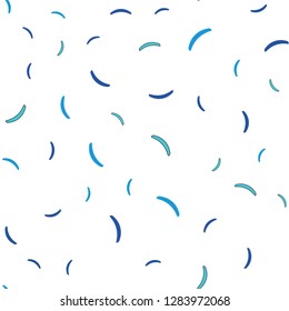 Light Pink, Blue vector seamless template with curved lines. Glitter abstract illustration with wry lines. New composition for your brand book.