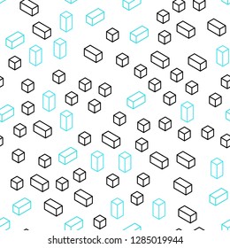 Light Pink, Blue vector seamless, isometric backdrop with rhombus. Glitter abstract illustration with rectangular shapes. Design for textile, fabric, wallpapers.