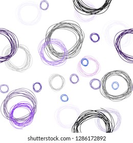Light Pink, Blue vector seamless template with circles. Illustration with set of shining colorful abstract circles. Pattern for design of fabric, wallpapers.
