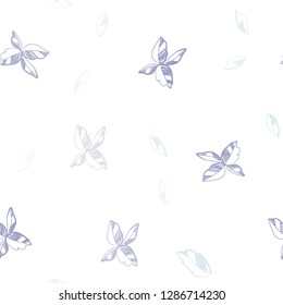 Light Pink, Blue vector seamless elegant pattern with leaves. Brand new colored illustration in blurry style with leaves. Design for textile, fabric, wallpapers.