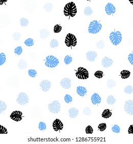 Light Pink, Blue vector seamless natural background with leaves. Colorful illustration in doodle style with leaves. Pattern for trendy fabric, wallpapers.