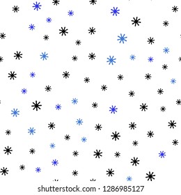Light Pink, Blue vector seamless texture with colored snowflakes. Colorful decorative design in xmas style with snow. Template for business cards, websites.