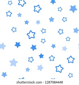 Light Pink, Blue vector seamless background with colored stars. Decorative shining illustration with stars on abstract template. Pattern for design of fabric, wallpapers.