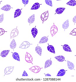 Light Pink, Blue vector seamless abstract pattern with leaves. An elegant bright illustration with leaves in Natural style. Pattern for design of fabric, wallpapers.