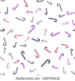 Light Pink, Blue vector seamless texture with xmas sweets, candies.